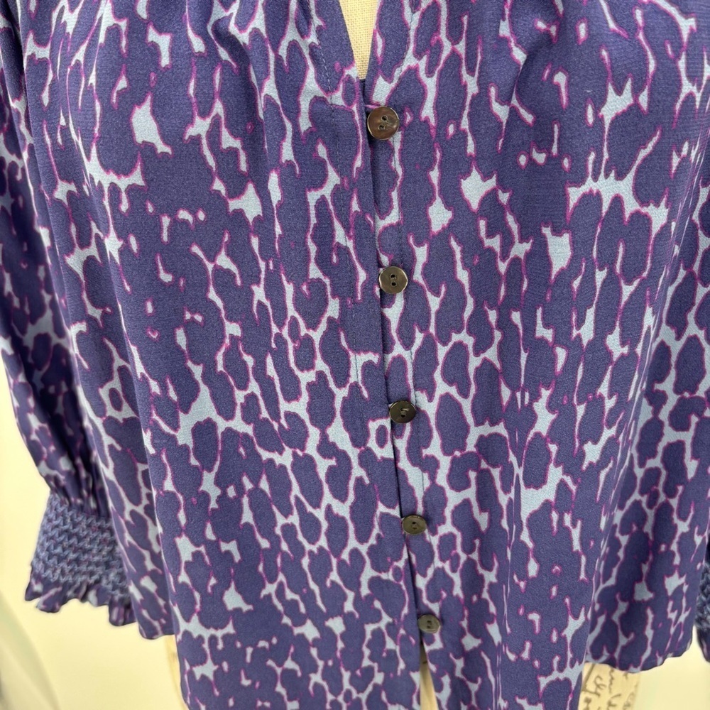 Rails Purple Smocked Blouse with Relaxed Fit - Picture 7 of 15